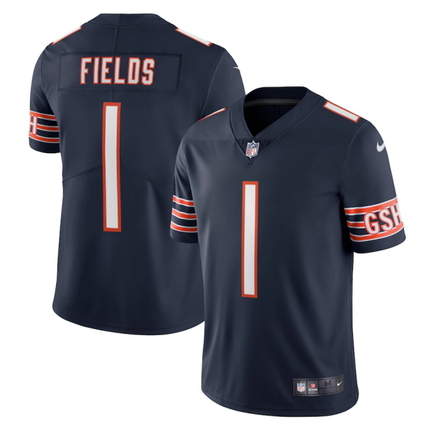 mens nike justin fields navy chicago bears vapor limited jersey